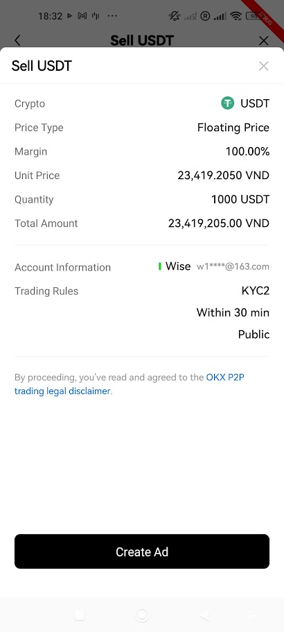 OKX P2P Crypto Trading Module